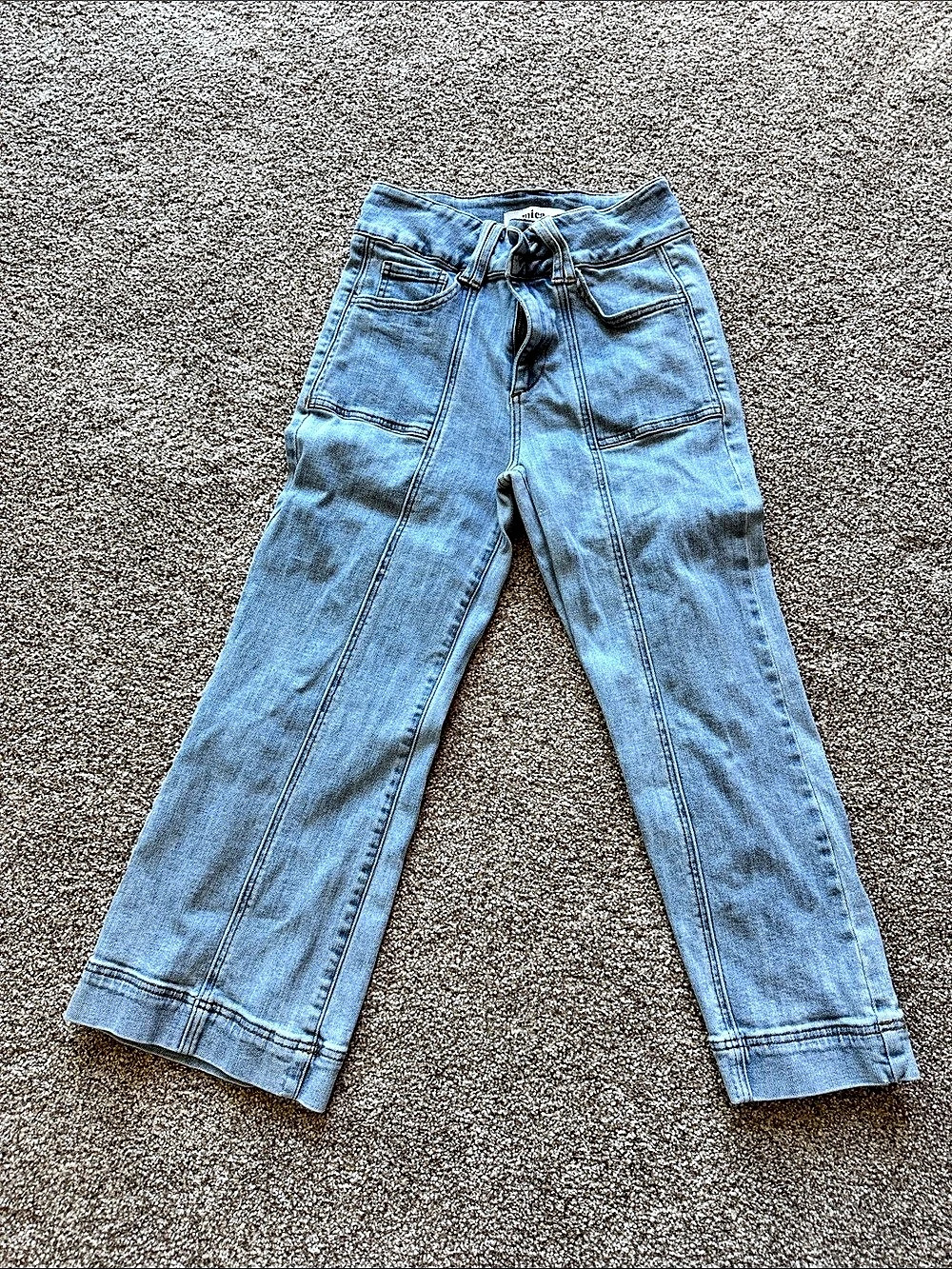 Mica Denim Wide Leg Jeans Blue Waist 28 cropped